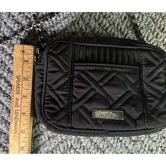 Vera Bradley Crossbody‎ Purse Quilted Black Chain Strap EUC - Picture 6 of 8
